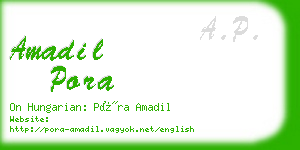 amadil pora business card